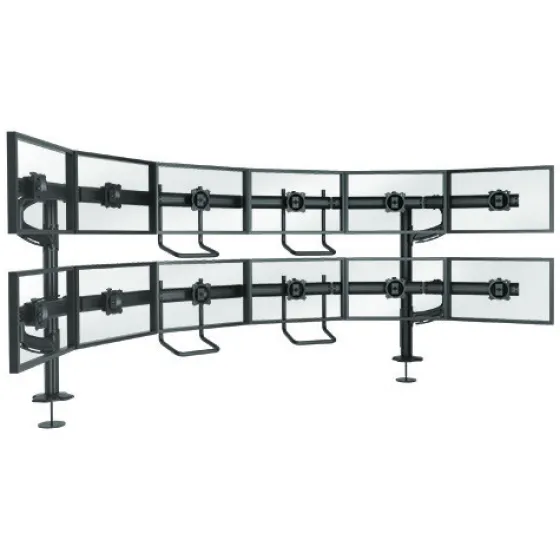 Support de bureau Chief KONTOUR K4G620B pour 6x2 écrans de 19"-24"- noir (réglable en profondeur et inclinable)