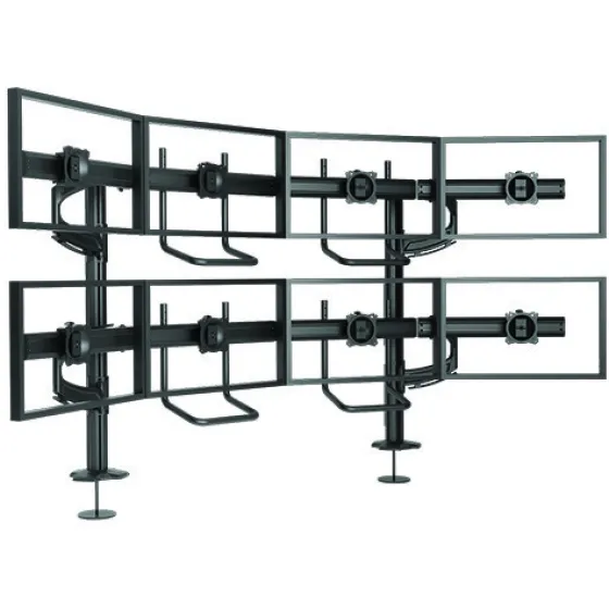 Support de bureau Chief KONTOUR K4G420B pour 4x2 écrans de 19"-24" - noir (réglable en profondeur et inclinable)