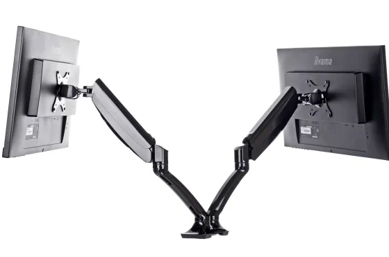 Support de bureau iiyama DS3002C-B1 à bras pneumatique articulé, pour 2 écrans