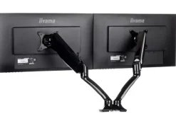 Support de bureau iiyama DS3002C-B1 à bras pneumatique articulé, pour 2 écrans
