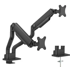 Support de bureau Neomounts DS70S-950BL2 pour deux écrans de 17"-35" - noir (inclinable, rotatif et pivotant)