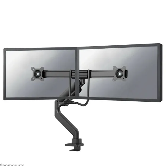 Support de bureau Neomounts DS75-450BL2 pour 2 écrans de 17-32" - noir (inclinable, rotatif, pivotant et réglable en hauteur & profondeur)