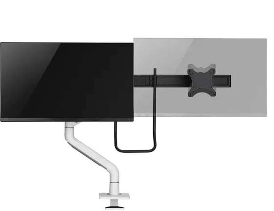 Support de bureau Neomounts DS75S-950WH2 pour 2 écrans de 17"-27" - blanc (inclinable, rotatif et pivotant)