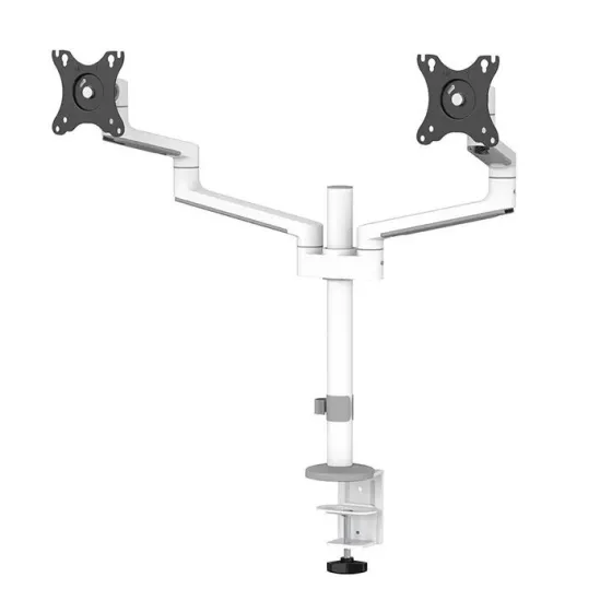 Support de bureau Neomounts DS60-425WH2 pour 2 écrans 27" - blanc (inclinable, rotatif et pivotant)