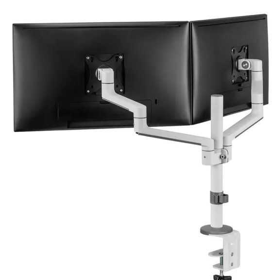 Support de bureau Neomounts DS60-425WH2 pour 2 écrans 27" - blanc (inclinable, rotatif et pivotant)