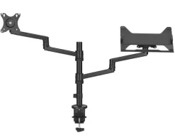 Support de bureau Neomounts DS20-425BL2 entièrement mobile - pour écrans 17-27" & ordinateurs portables 11,6-17,3" (inclinable, rotatif et pivotant), noir