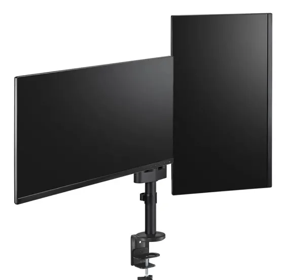 Support de bureau Neomounts DS60-425BL2 pour 2 écrans de 27" - noir (inclinable, rotatif et pivotant)