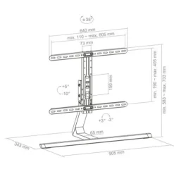 Support de table fixe Hagor HA Tablestand réglable en hauteur manuellement - 55-75