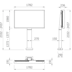 Support d'extérieur fixe Hagor ScreenOut® OH 75 pour série OH 75 (paysage)