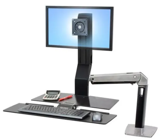 Support Ergotron WorkFit-A, LD simple avec plan de travail+.