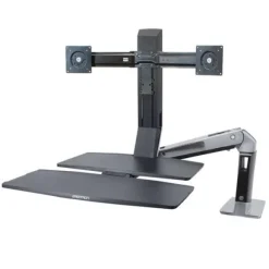 Support Ergotron WorkFit-A, double, avec surface de travail+