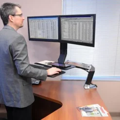 Support Ergotron WorkFit-A, double, avec surface de travail+