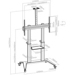 Support mobile Hagor BrackIT Stand HD XXL réglable en hauteur manuellement - 62