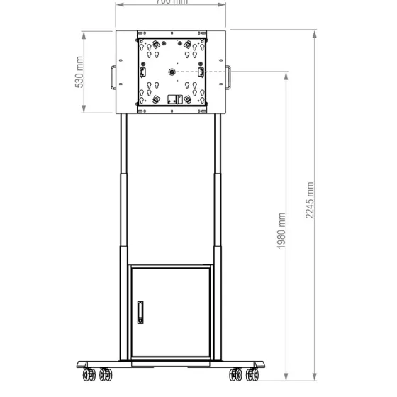 Support mobile Hagor HP Twin Lift M-Flip réglable en hauteur électriquement, pour Samsung Flip