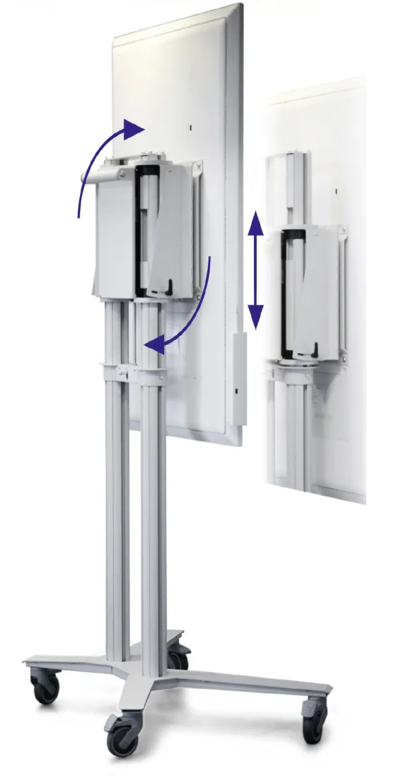 Support mobile PeTa Flip Lift réglable en hauteur manuellement, pour le Samsung Flip WM55H/R + WM65R, blanc