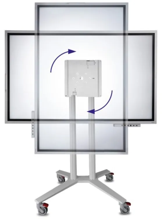 Support mobile PeTa Flip Stand pour Samsung Flip WM55H/R + WM65R et écrans - 55"-65", blanc (inclinable 10° et pivotant 90°)