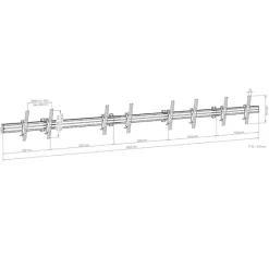 Support mural Hagor comPROnents® Menuboard pour 4 Displays - 46