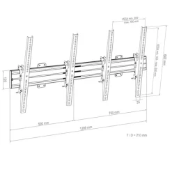 Support mural Hagor comPROnents® Menuboard pour 2 Displays - 46