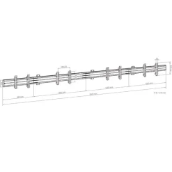 Support mural Hagor comPROnents® Menuboard pour 4 Displays - 32