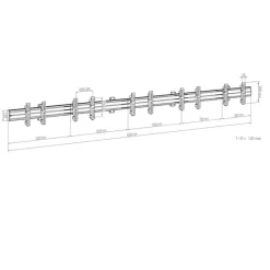 Support mural Hagor comPROnents® Menuboard pour 5 Displays - 32