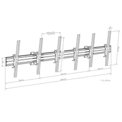 Support mural Hagor comPROnents® Menuboard pour 3 Displays - 46