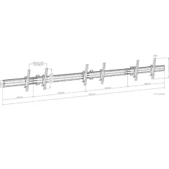 Support mural Hagor comPROnents® Menuboard pour 3 Displays - 46