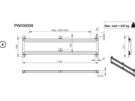 Support mural SMS Modules LFD PRO II 900
