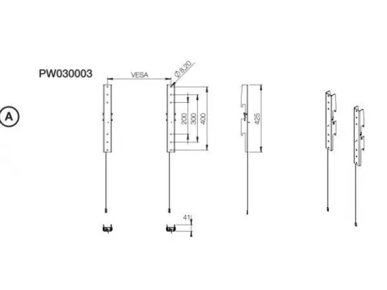 Support mural SMS Modules LFD PRO II 900