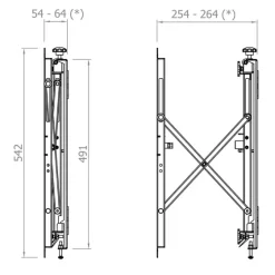 Support mural TV/Display super plat Hagor VWH-1-Slim pour mur vidéo- 42