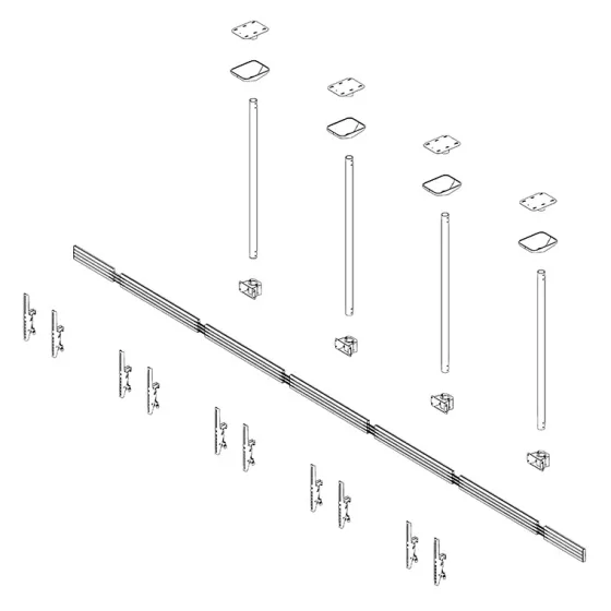 Support plafond Hagor comPROnents® Menuboard pour 5 Displays - 46"-65" (Paysage, inclinable)
