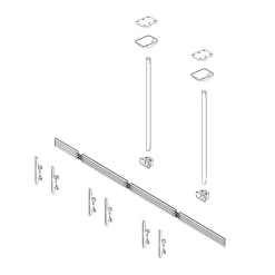 Support plafond Hagor comPROnents® Menuboard pour 3 Displays - 46