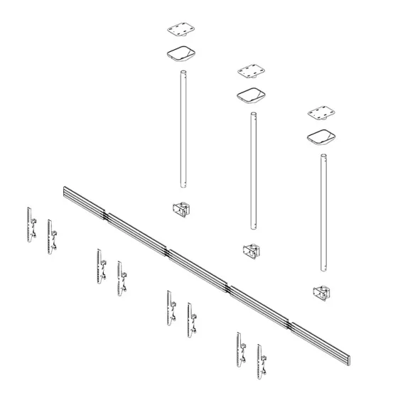 Support plafond Hagor comPROnents® Menuboard pour 4 Displays - 46"-65" (Paysage, inclinable)