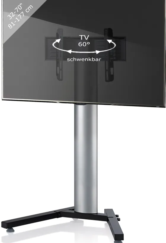 Support TV sur pied VCM "Stadino Mini", argent
