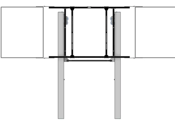 Système de pylônes SMF Solutions PBW-DUL-F-D29-B86 pour 86" avec les ailes latérales du tableau incluses