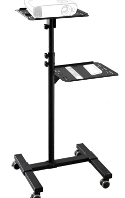 Table mobile de présentation celexon PT3020 pour vidéoprojecteur, à 2 plateaux - Noir