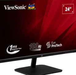ViewSonic VA2432-MHD-3 moniteur IPS Full HD 24 pouces avec 100 Hz, DisplayPort, HDMI et VGA
