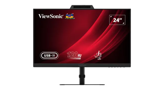 ViewSonic VG2441V Écran de visioconférence FHD de 24 pouces avec port USB-C et webcam certifiée Windows Hello