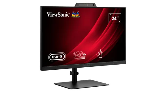 ViewSonic VG2441V Écran de visioconférence FHD de 24 pouces avec port USB-C et webcam certifiée Windows Hello