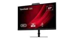ViewSonic VG2741V-2K Écran de visioconférence QHD de 27 pouces avec port USB-C et webcam certifiée Windows Hello