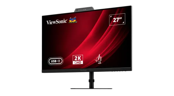 ViewSonic VG2741V-2K Écran de visioconférence QHD de 27 pouces avec port USB-C et webcam certifiée Windows Hello