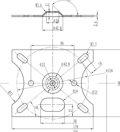 Vision TM-CC Support plafond pour projecteur avec faible distance au plafond