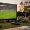 visunext Ensemble vidéoprojecteur et écran de projection pour le visionnage en plein air de matchs de football