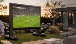 visunext Ensemble vidéoprojecteur et écran de projection pour le visionnage en plein air de matchs de football