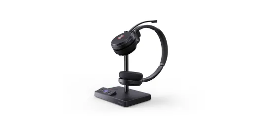 Yealink WH62 - Micro-casque stéréo DECT sans fil, certifié Microsoft Teams (avec station de travail)