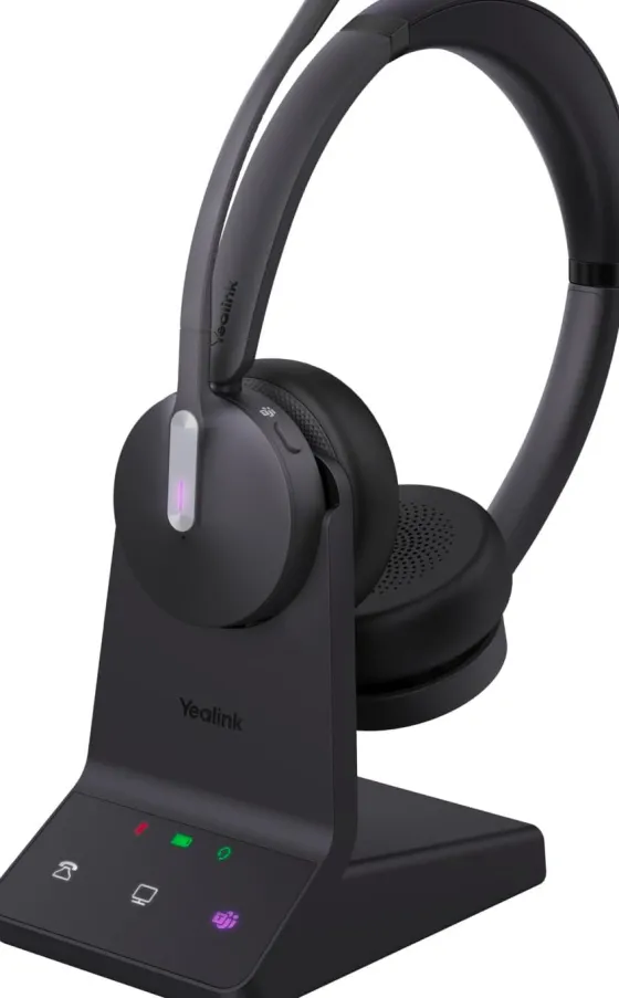 Yealink WH64 - Micro-casque stéréo, DECT, certifié pour Microsoft Teams