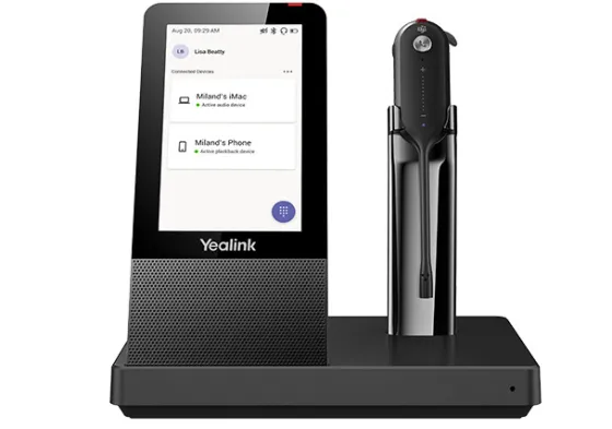 Yealink WH67 - Micro-casque sans fil DECT / Bluetooth convertible dans l'oreille, standard (avec station de travail)